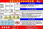 受限空间作业安全警示牌