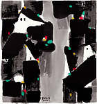 水墨画《临河人家》