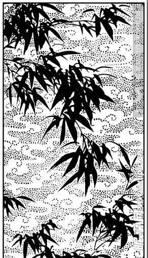 黑白装饰画竹子