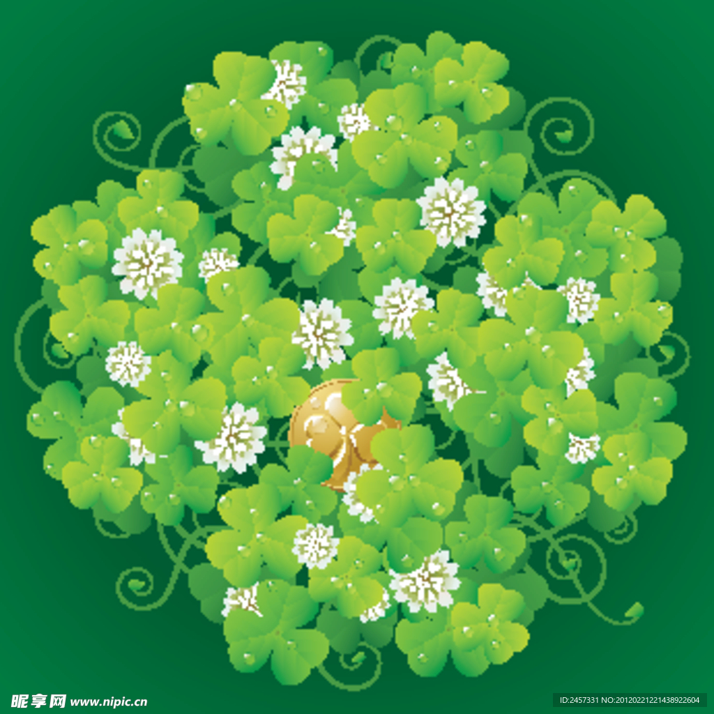 绿叶鲜花水珠水滴