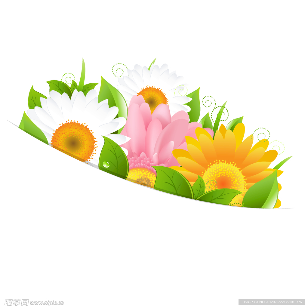 绿叶鲜花卡片