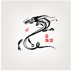 龙形图纹矢量