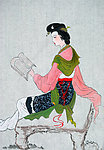 仕女读书图