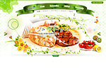 美食绿色网页banner菜单素材