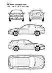 阿尔法·罗密欧 Sportwagon 2004款汽车线稿