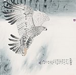 芮涛水墨猛禽图