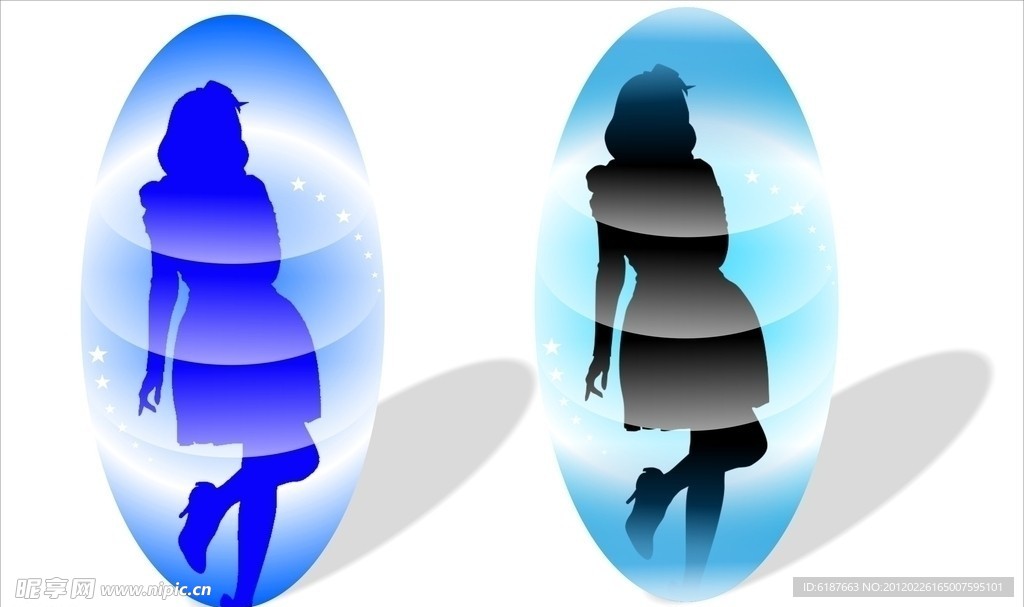 立体圆形舞台中的美女
