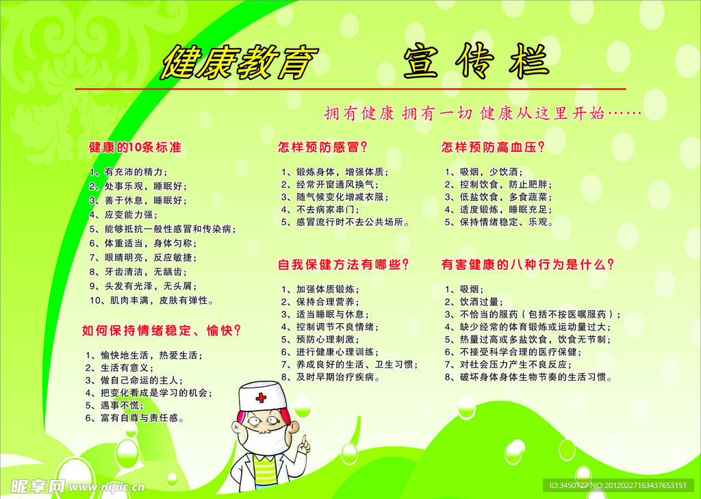 健康教育宣传栏