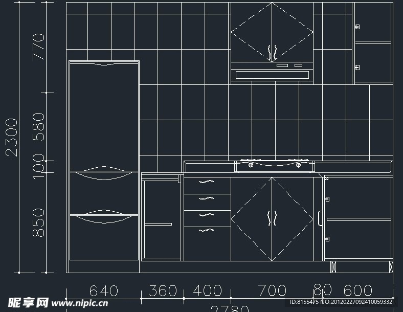 家装厨房CAD立面图纸