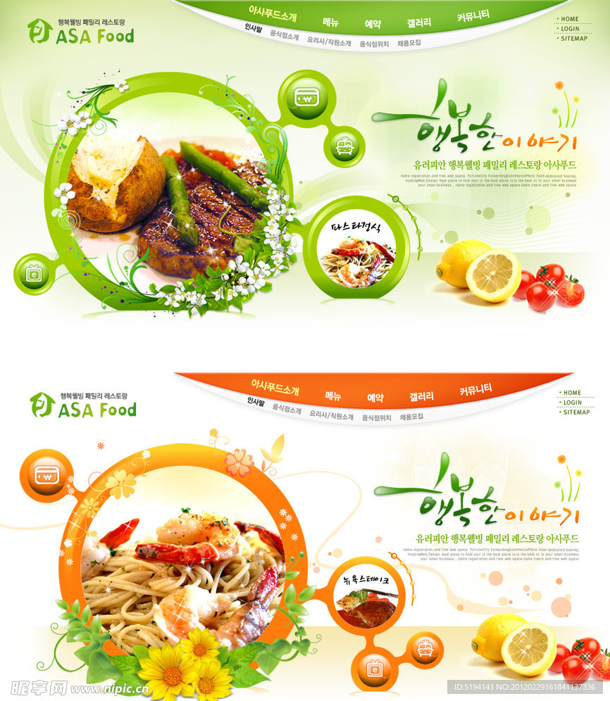 食品网页banner菜单