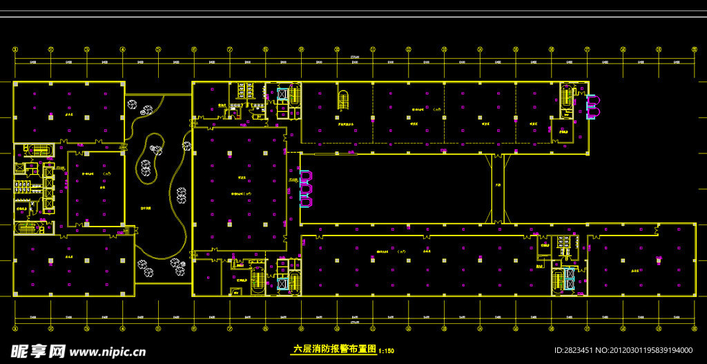 TCL工业研究院 六层消防报警布置图