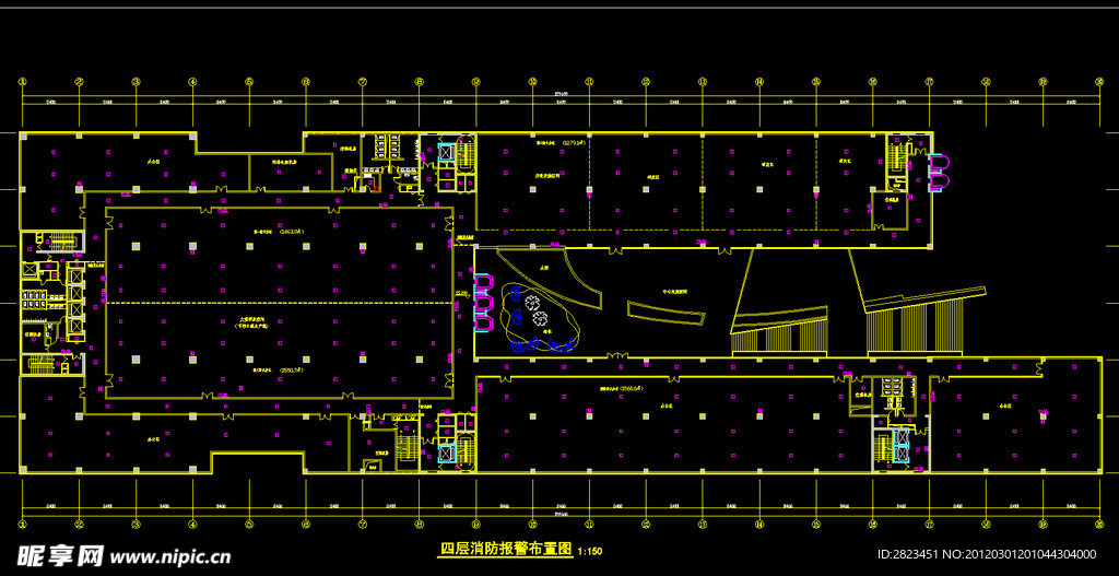 TCL工业研究院 四层消防报警布置图