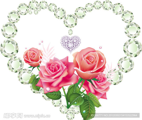 爱情钻石与玫瑰