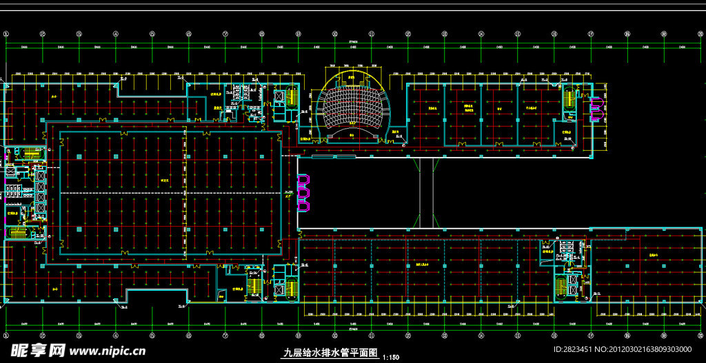 TCL工业研究院 九层给水排水管平面图