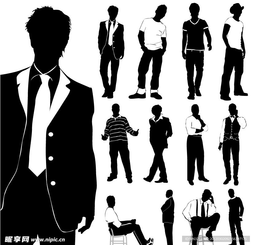 男人男性矢量人物AI
