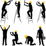 建筑工人剪影