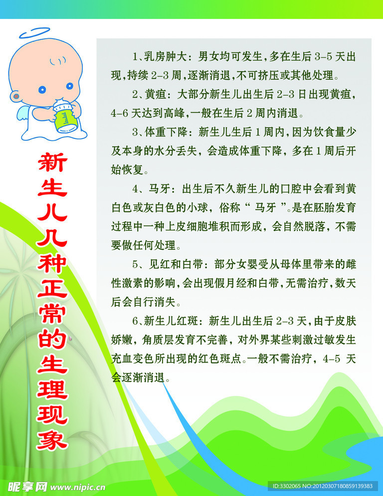 新生儿生理现象广告展板