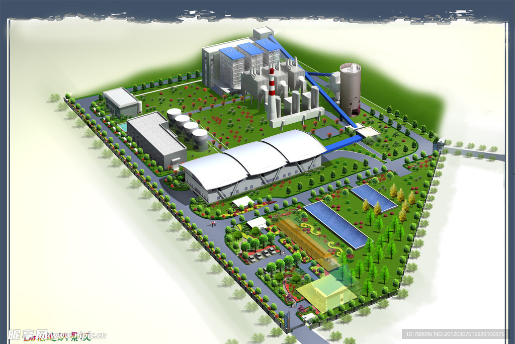 工厂绿化效果图