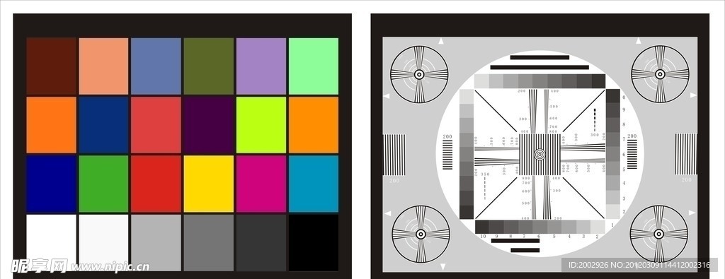 安防摄像机色彩测试卡