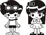 卡通男孩女孩
