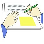 在拿笔写字的手势