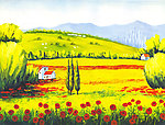 油画田野