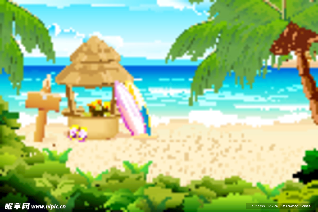 夏日沙滩背景