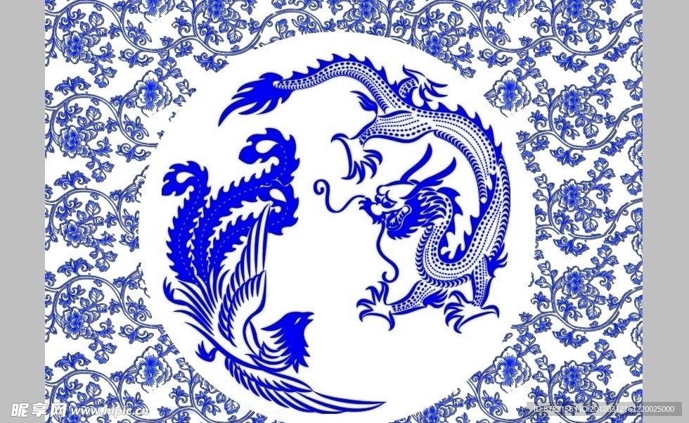 青花瓷龙凤呈祥