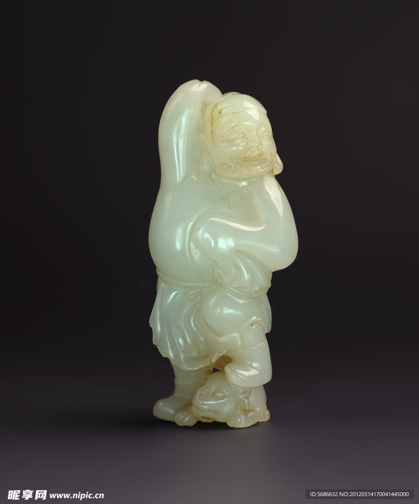 玉器 白玉胡人小摆件