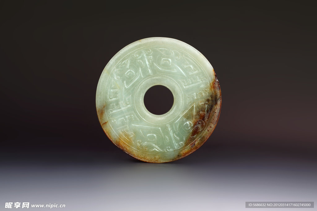 玉器 青白沁色壁