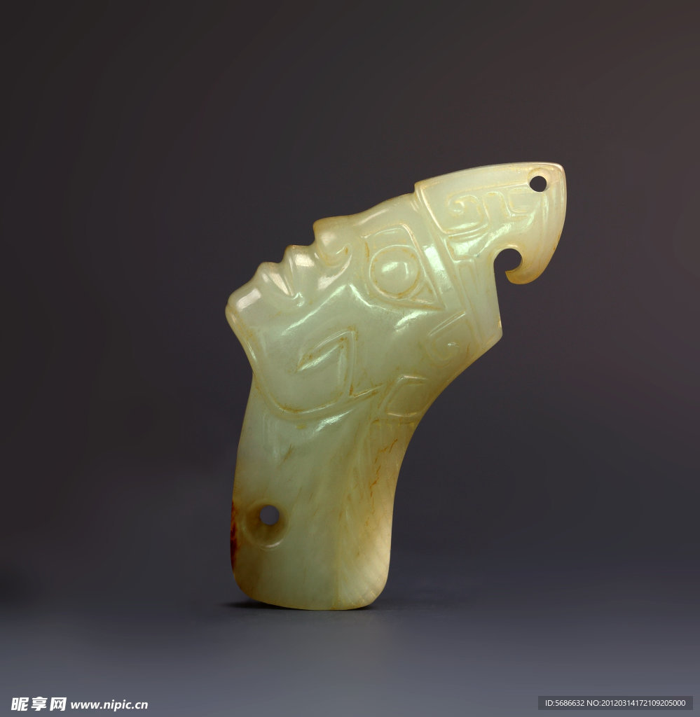 玉器 人面挂件