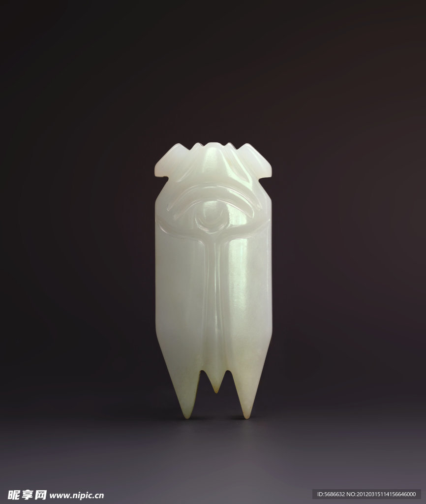 玉器 白玉蝉挂件