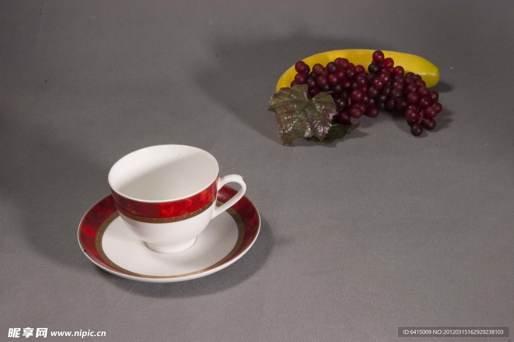 欧式陶瓷红边咖啡杯