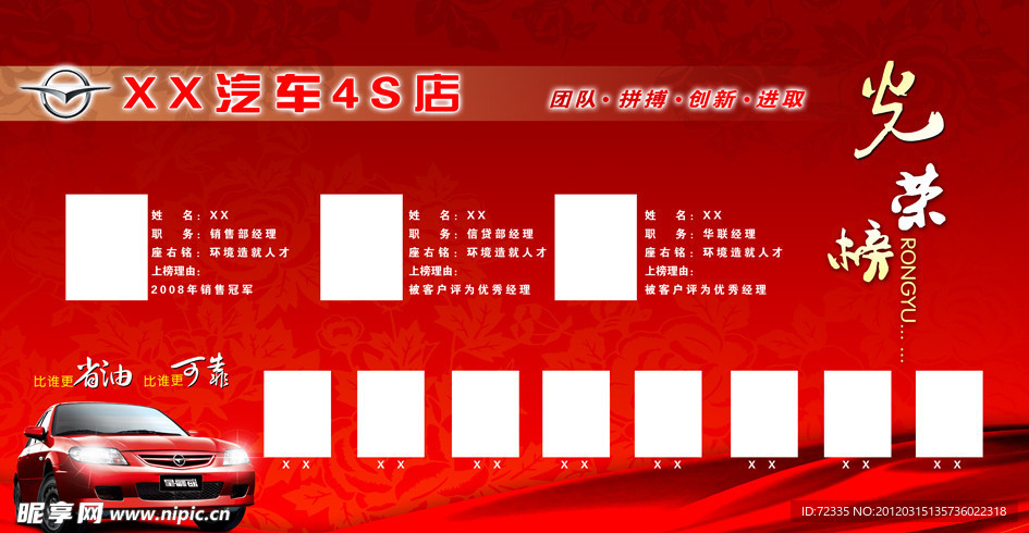 汽车4S店光荣榜