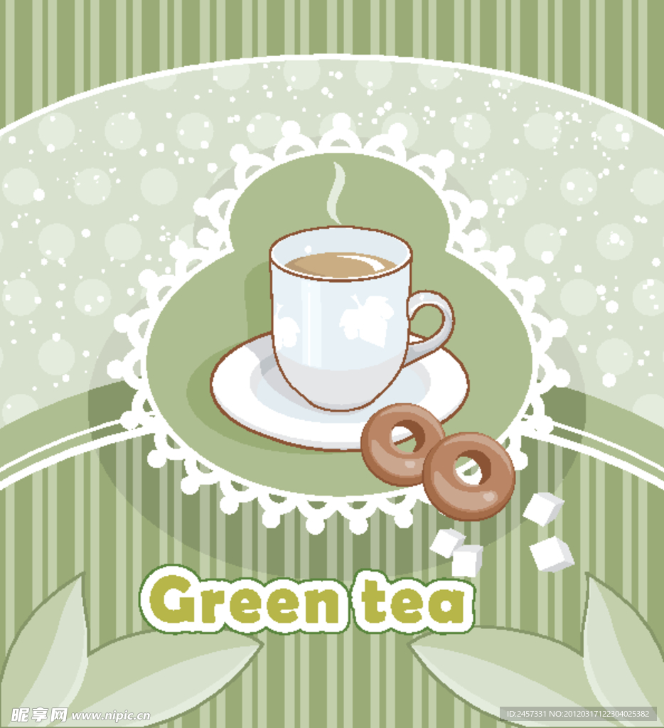 一杯茶水背景矢量