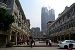 石室教堂正门朝对面望去的景色