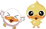 两只卡通鸭子
