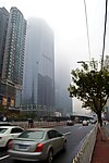 大雾中的广州天河