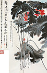 钩金红莲图