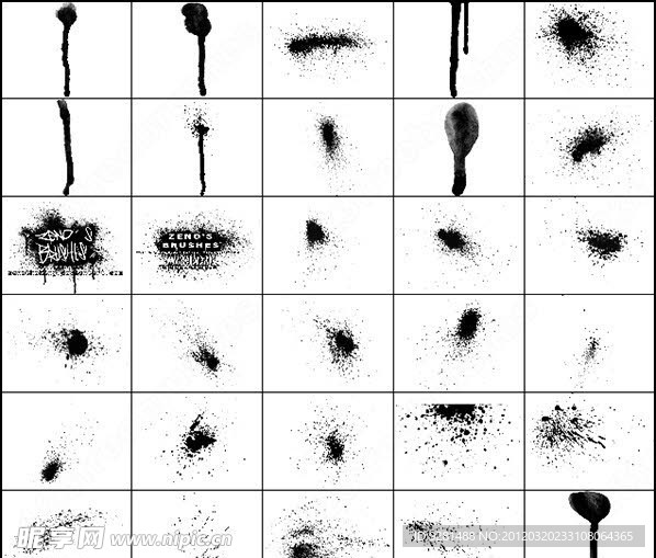 污点滴溅飞溅效果笔刷