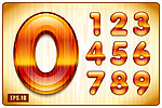 金色木纹数字