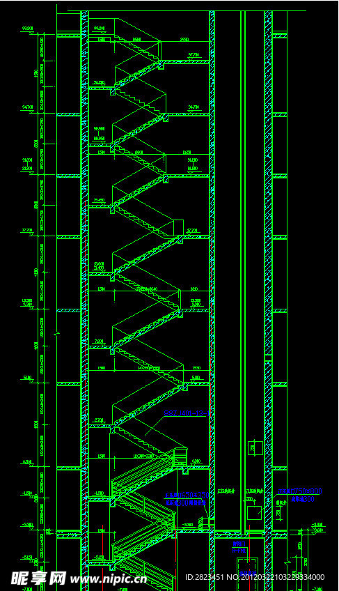 写字楼筒体剖面