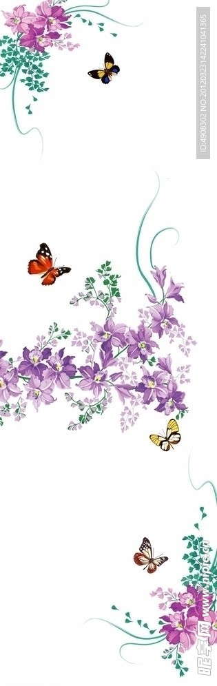 紫色花边