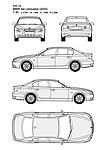 宝马5系 BMW 5er Limousine(2003)汽车线稿图片