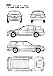 宝马3系 BMW 3er Touring E46(ab 10 99)汽车线稿图片