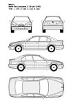 宝马5系 BMW 5er Limousine E39(ab 12 95)汽车线稿图片