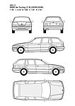 宝马3系 BMW 3er Touring E36(05 95 05 99)汽车线稿图片