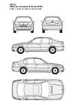 宝马3系 BMW 3er Limousine E46(ab 04 98)汽车线稿图片