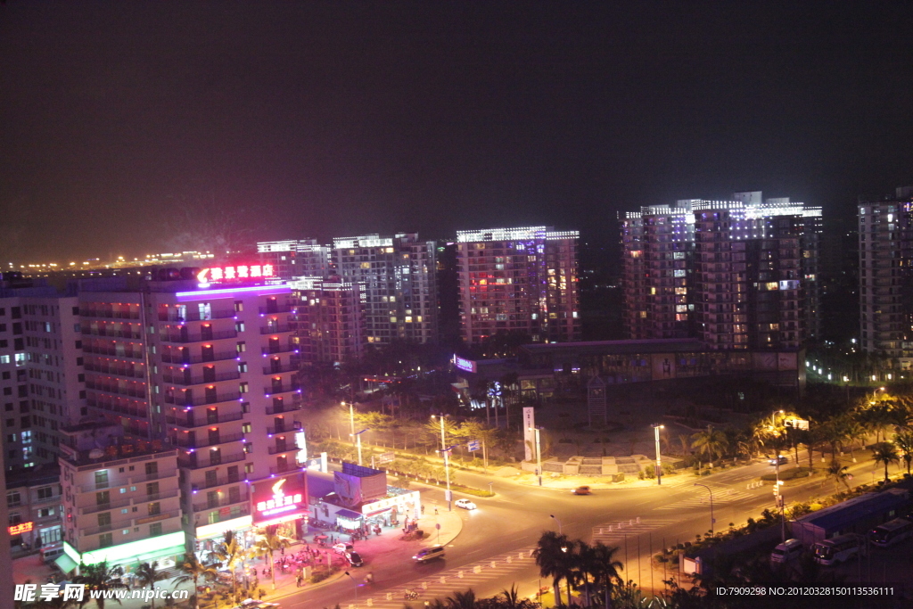 鸟瞰三亚夜景