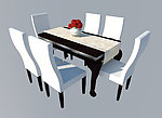 餐桌3D草图模型